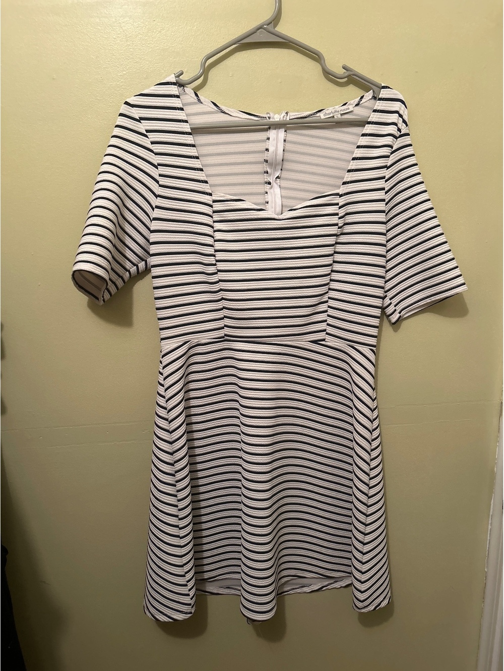 Charlotte Russe Striped Short Sleeve Dress Large